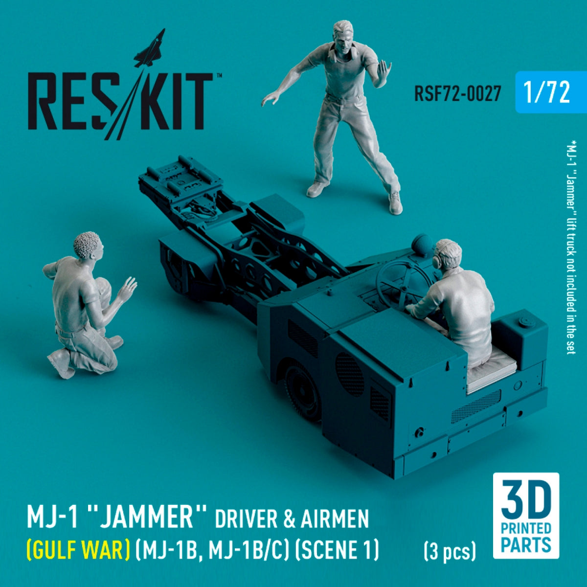 RESKIT RSF72-0027 Pilotes de brouilleur MJ-1 (Guerre du Golfe) (MJ-1B, MJ-1B/C) (scène 1) (3 pièces) (Impression 3D) 1/72