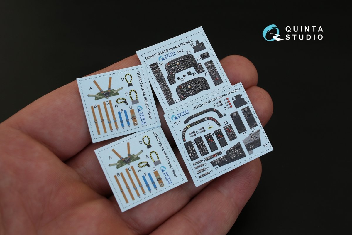 Quinta Studio QD48179 IA 58 Pucara 3D-Printed &amp;amp; coloured Interior on decal paper (for Kinetic kit) 1/48 – Bild 2