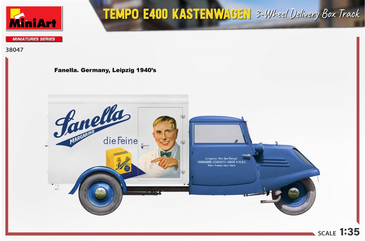 MiniArt 38047 TEMPO E400 KASTENWAGEN 3-WHEEL DELIVERY BOX TRACK 1/35 – Bild 15