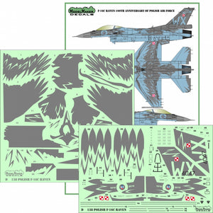 ModelMaker Decals D48138 Polish F-16C RAVEN 100th Anniversary of Polish Air Force 1/48 – immagine 2