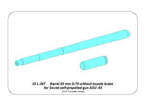 Aber 35L-367 85 mm D-70 Barrel without Muzzle Brake for Soviet Self-Propelled Gun ASU-85 1/35 – zdjęcie 10