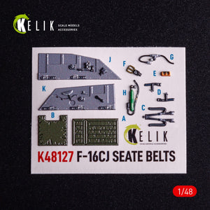 Kelik K48127 F-16CJ - interior 3D decals for Tamiya kit 1/48