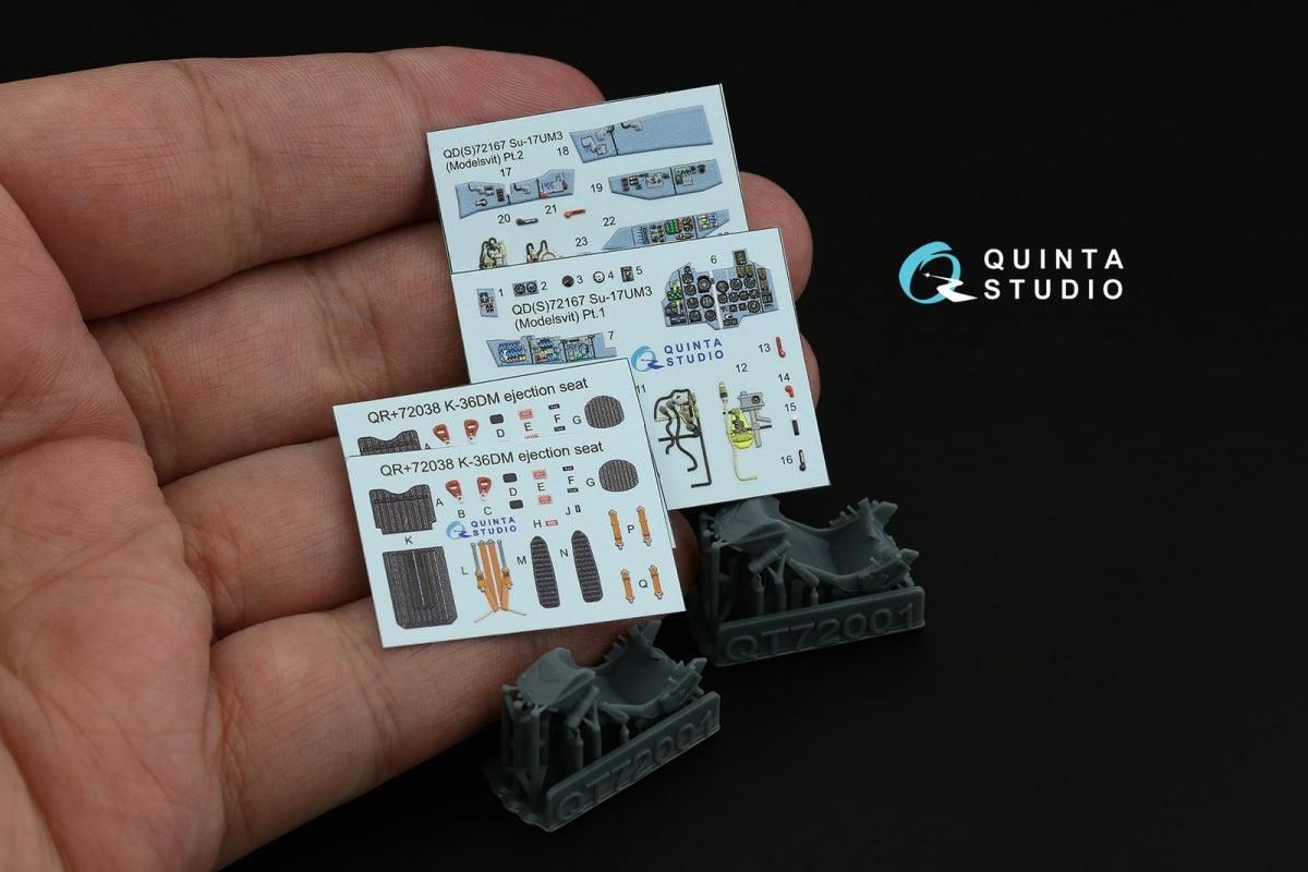 Quinta Studio QD+72167 Su-17UM3 3D-Printed &amp;amp; coloured Interior on decal paper (Modelsvit) (with 3D-printed resin part) 1/72 – zdjęcie 13