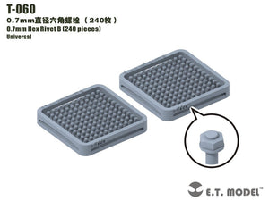 E.T. Model T-060 0.7mm Hex Rivet (240 pieces) ( nity )
