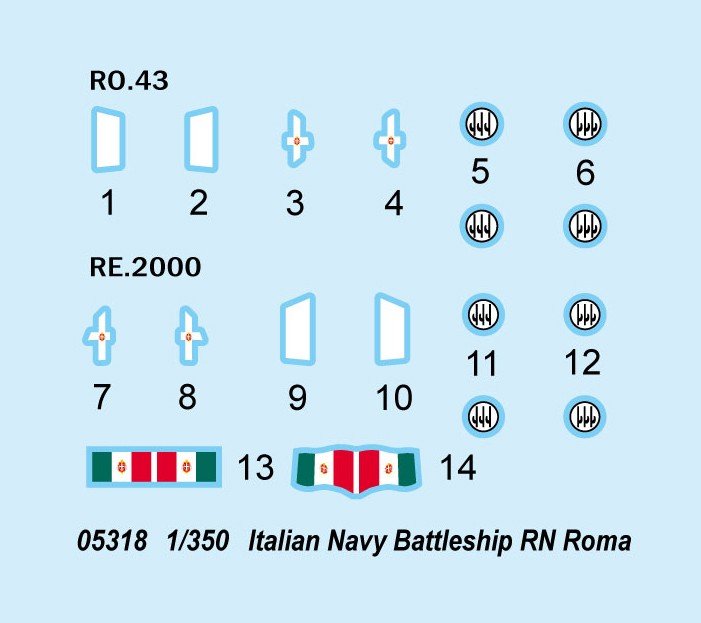 Trumpeter 05318 Cuirassé de la marine italienne RN Roma (1/350) – image 4