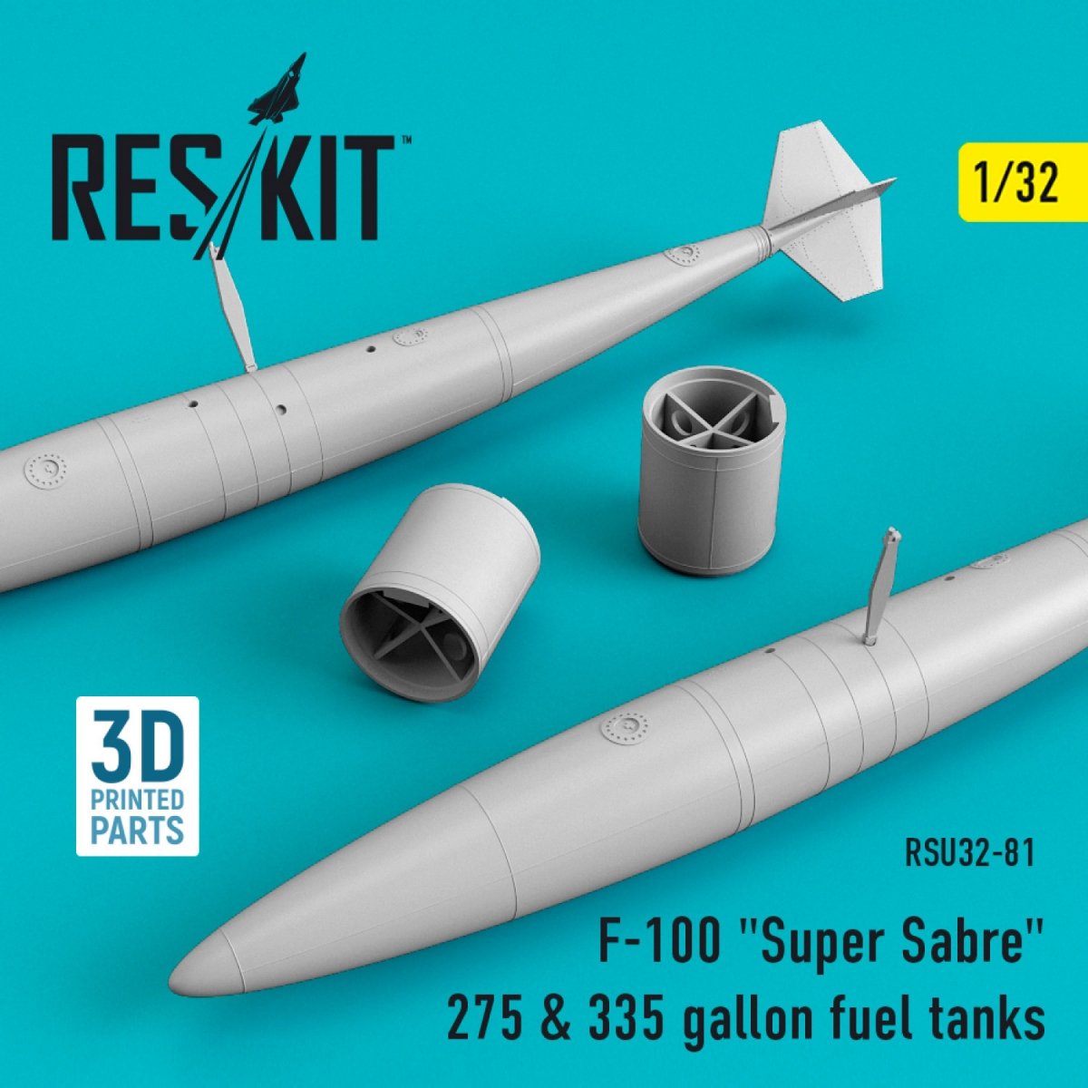 RESKIT RSU32-0081 F-100 &amp;quot;SUPER SABRE&amp;quot; 275 &amp;amp; 335 GALLON FUEL TANKS 1/32