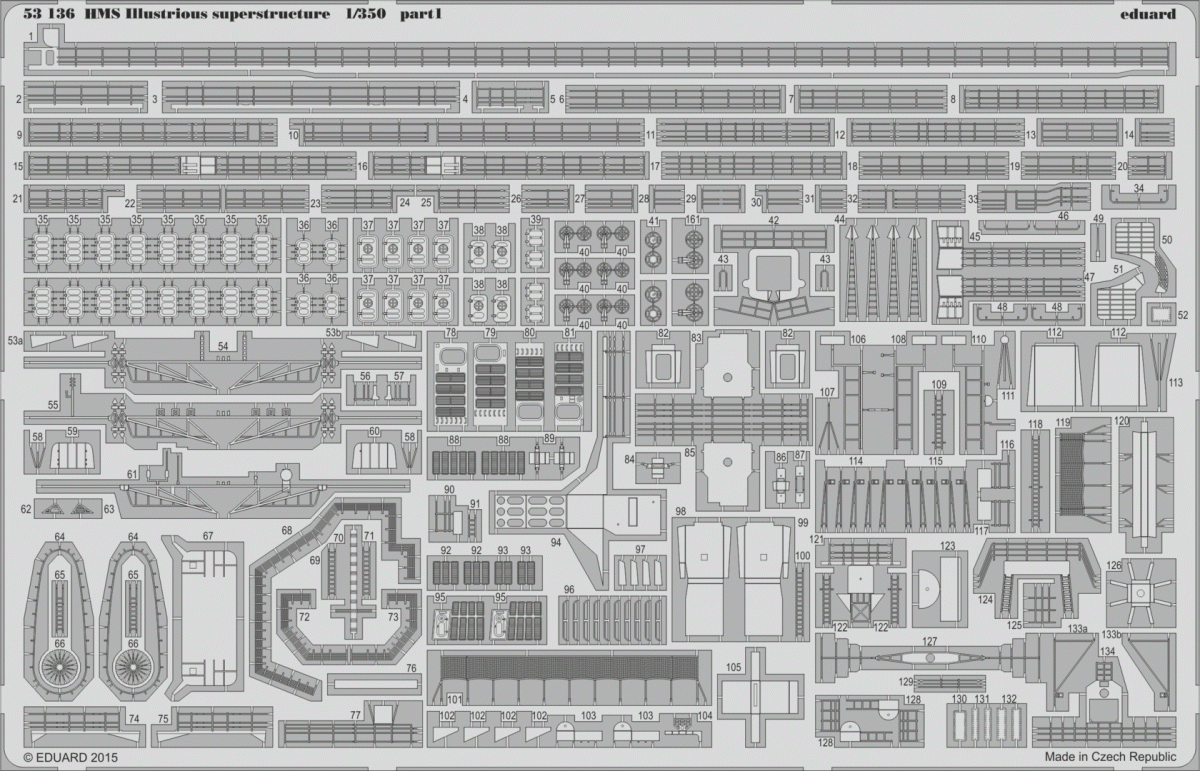 Eduard 53136 HMS Illustrious superstructure AIRFIX 1/350 – zdjęcie 2