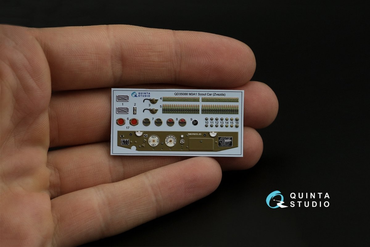 Quinta Studio QD35088 M3A1 Scout 3D-Printed &amp;amp; coloured Interior on decal paper (Zvezda) 1/35 – Bild 8