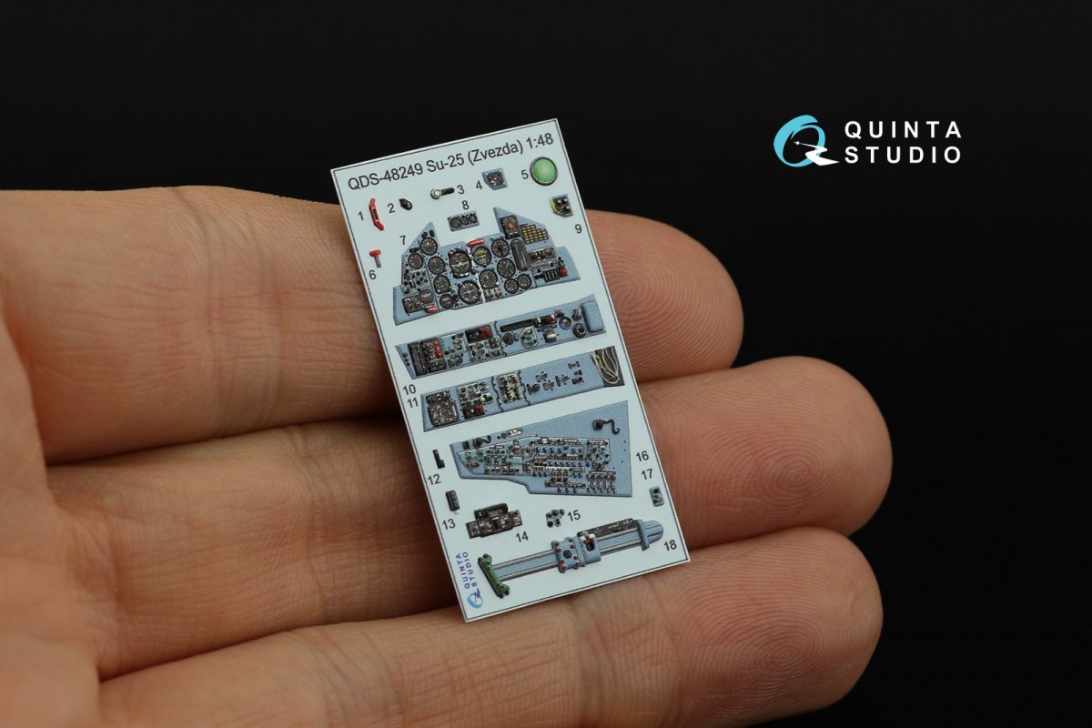 Quinta Studio QDS-48249 Su-25 3D-Printed &amp;amp; colored Interior on decal paper (Zvezda) 1/48 – Bild 9