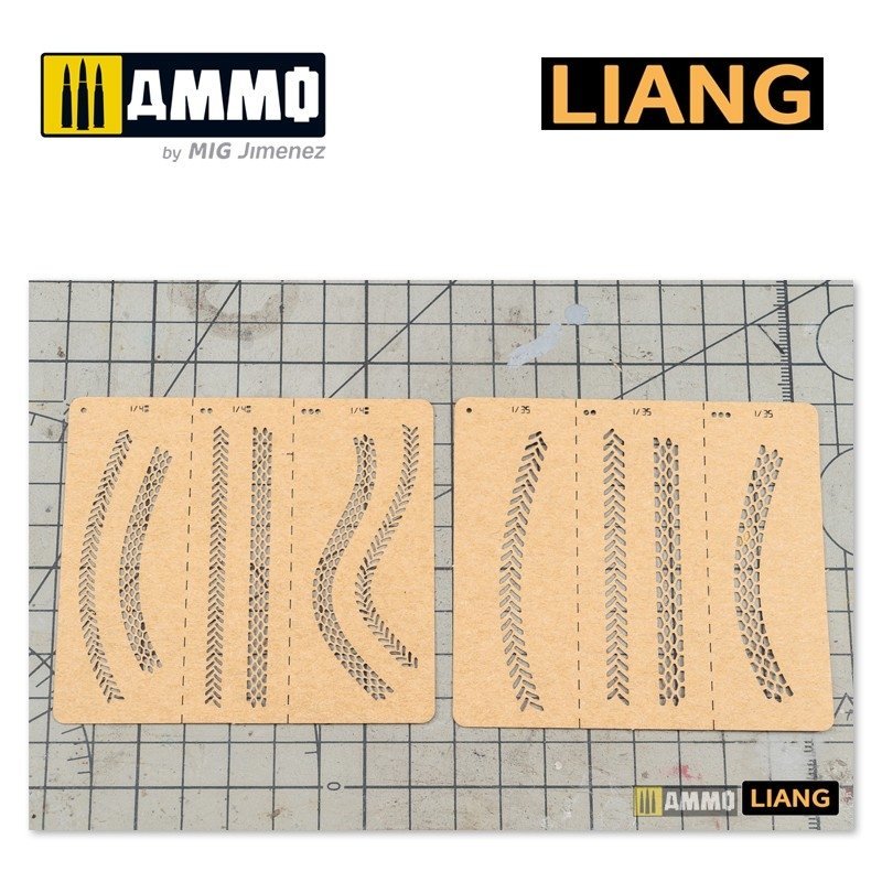 Liang 0011 Tire Tracks Effects Airbrush Stencils B – Bild 5