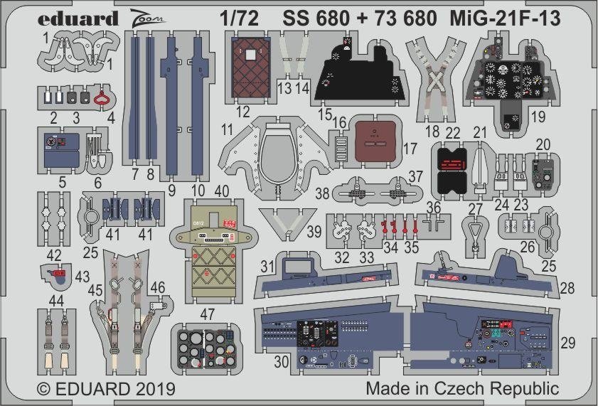 Eduard 73680 MiG-21F-13 1/72 MODELSVIT – imagen 2
