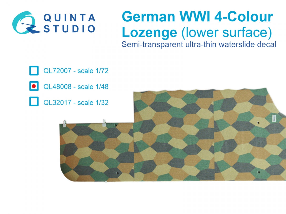 Quinta Studio QL48008 German WWI 4-Colour Lozenge (lower surface) 1/48