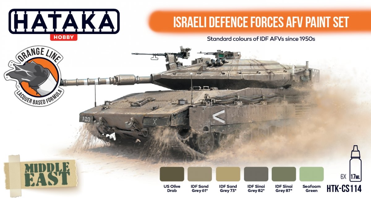 Hataka HTK-CS114 Israeli Defense Forces AFV Paint Set 6x17 ml