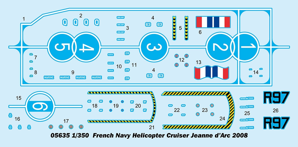 Trumpeter 05635 French Navy Helicopter Cruiser Jeanne dArc 2008 1/350 – Bild 6