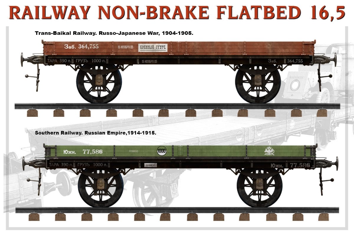 MiniArt 39004 RAILWAY NON-BRAKE FLATBED 16,5 t 1/35 – immagine 8