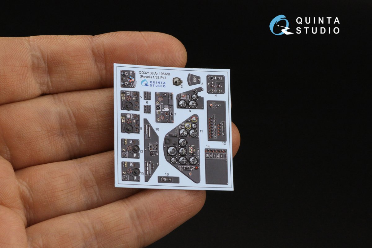 Quinta Studio QD32138 Ar 196A/B 3D-Printed &amp;amp; colored Interior on decal paper (Revell) 1/32 – image 4