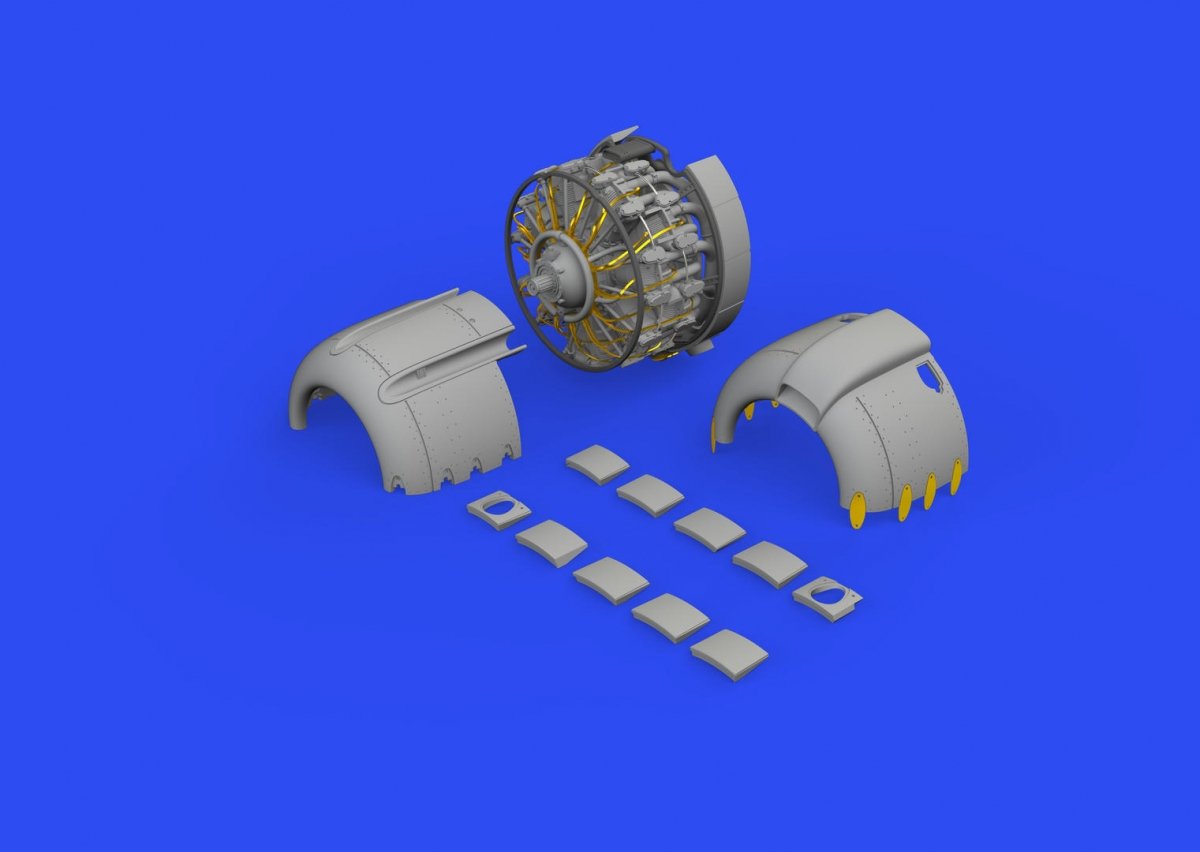 Eduard 648763 A6M2 engine complete PRINT EDUARD 1/48 – immagine 3