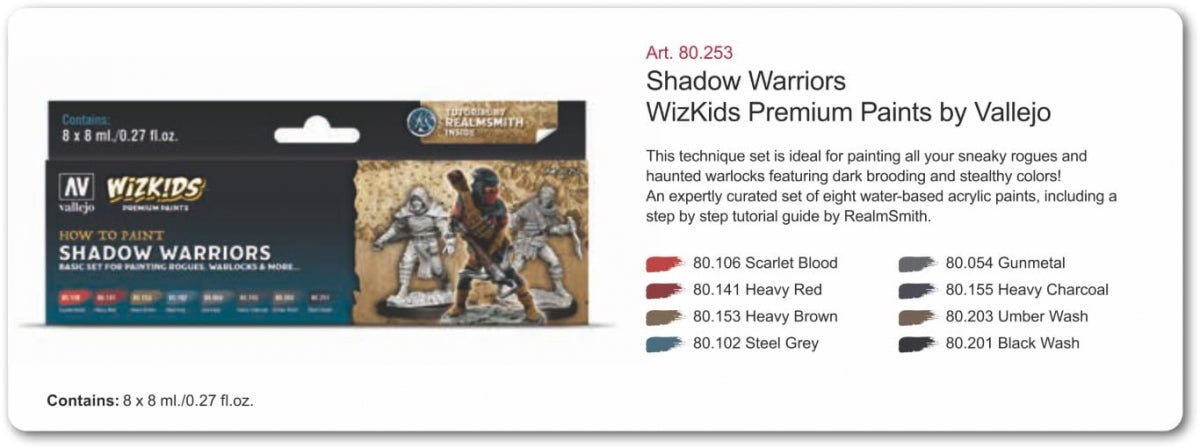 Vallejo 80253 Wizkids Shadow warriors Set 8x8ml – imagen 2
