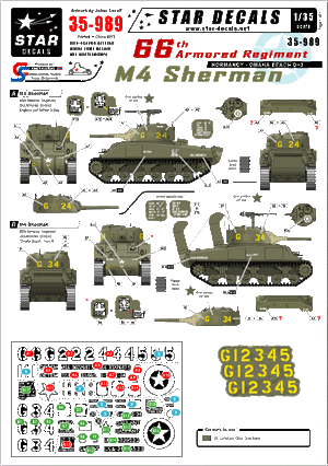 Star Decals 35-989 US 66th Armoured Regiment 1/35
