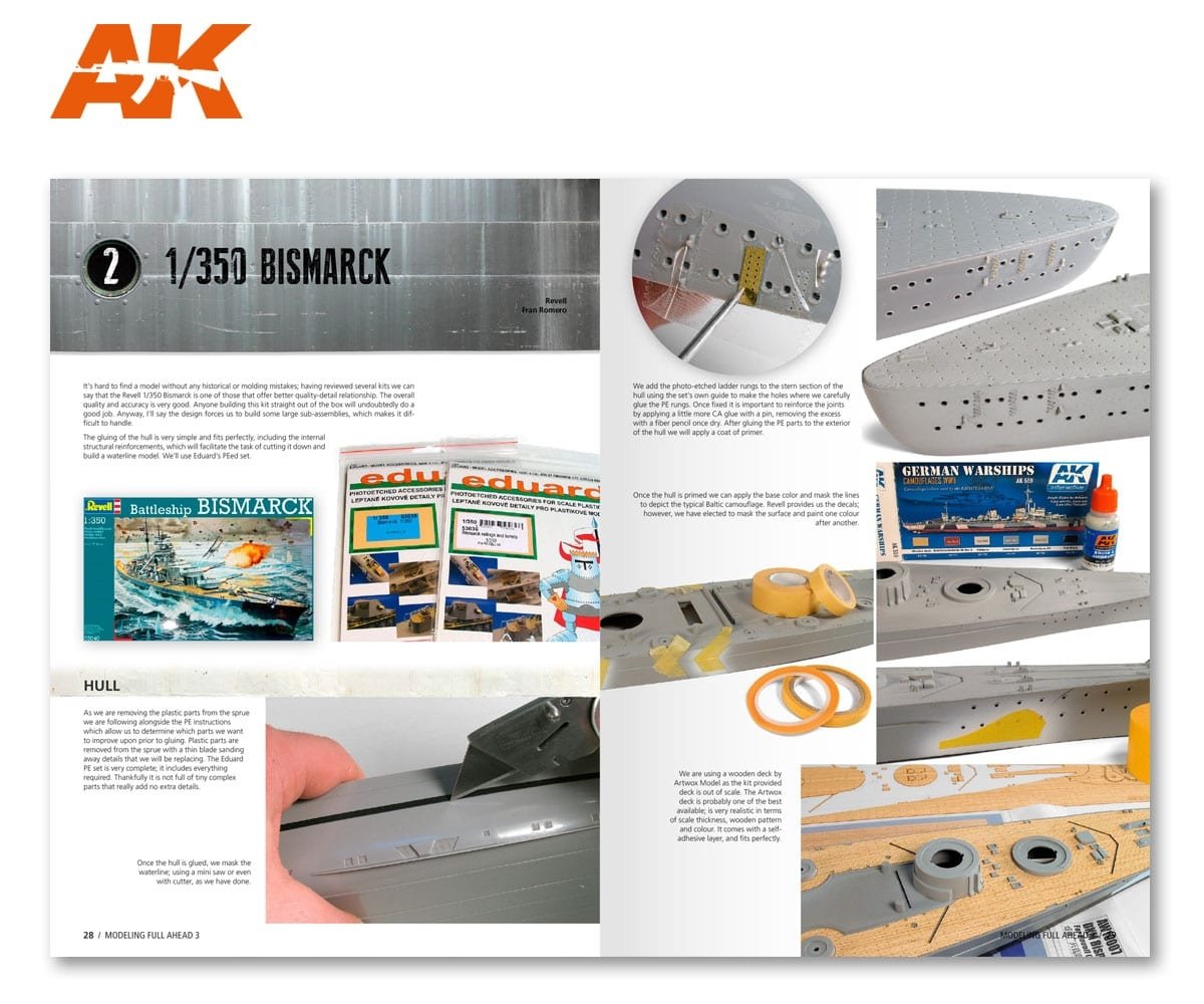 AK Interactive AK249 MODELLING FULL AHEAD 3: BISMARK &amp;amp; TIRPITZ (English) – immagine 4
