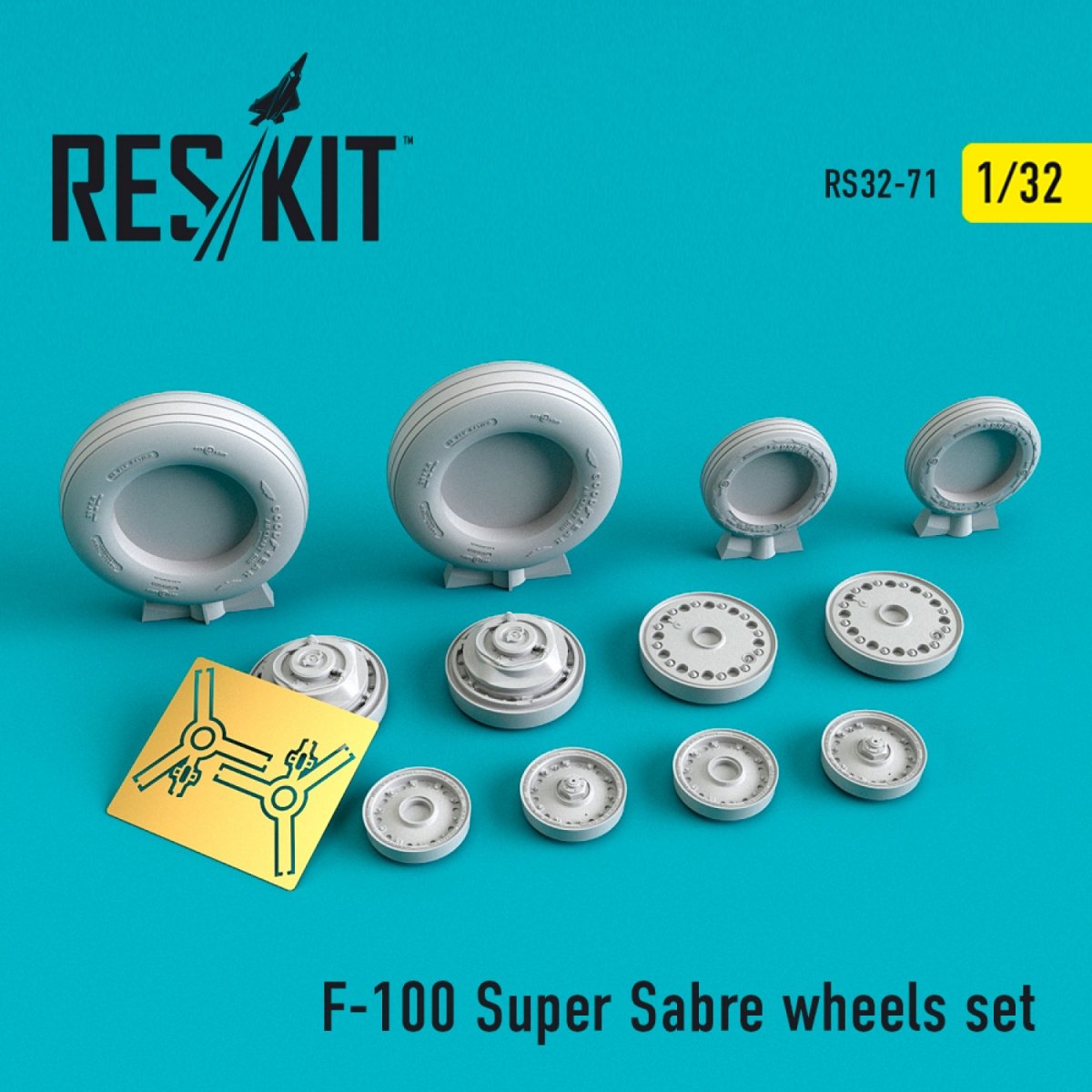 RESKIT RS32-0071 F-100 &amp;quot;SUPER SABER&amp;quot; WHEELS SET 1/32