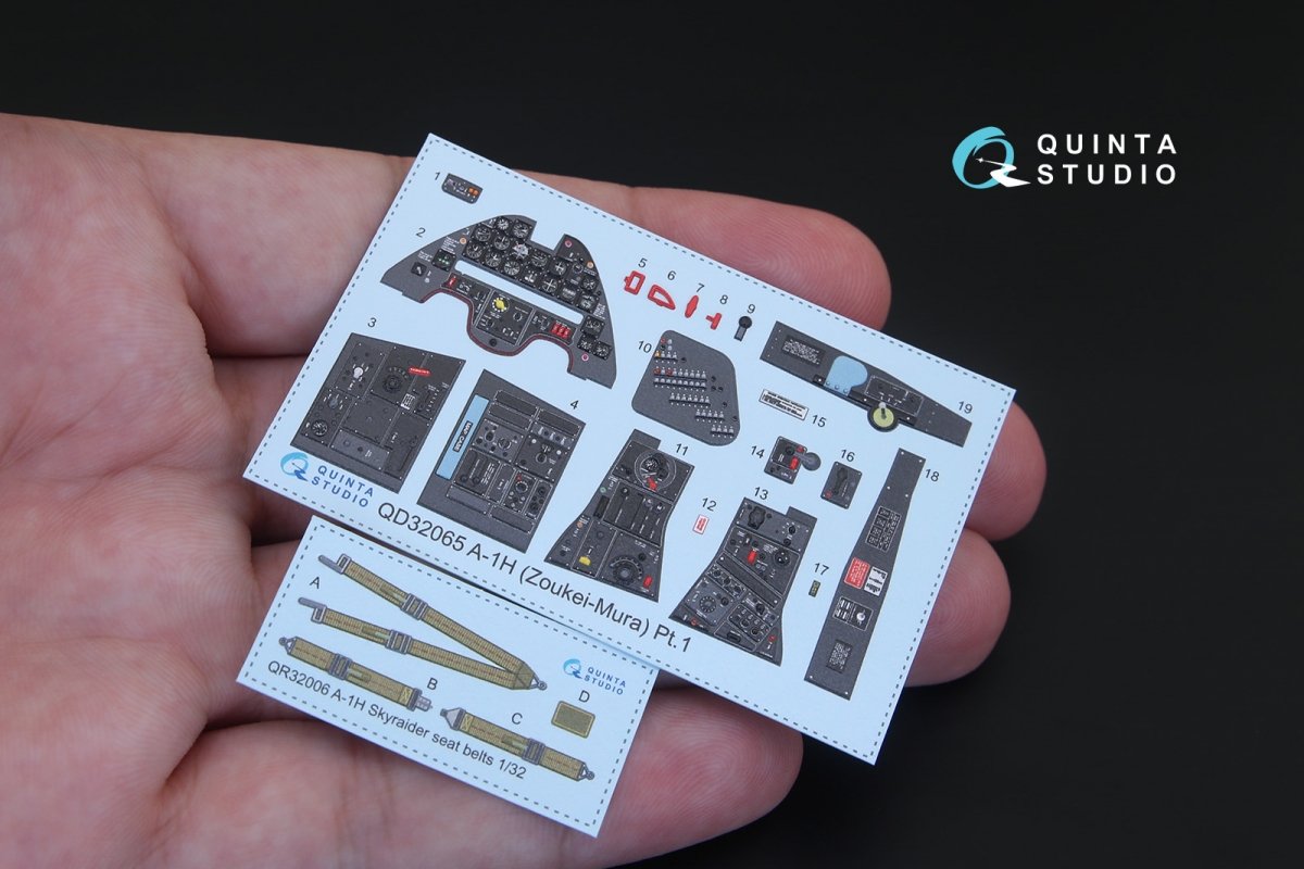 Quinta Studio QD32065 A-1H Skyraider 3D-Printed &amp;amp; coloured Interior on decal paper (for ZM SWS kit) 1/32 – Bild 3