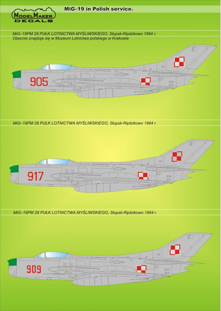 ModelMaker Decals D48005 MiG-19 in Polish service 1/48 – imagen 3