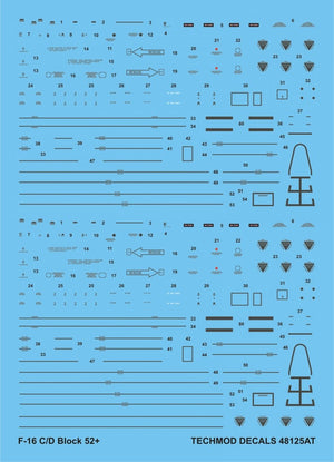 Techmod 48125 F-16 C/D Stencils 1/48 – Bild 2
