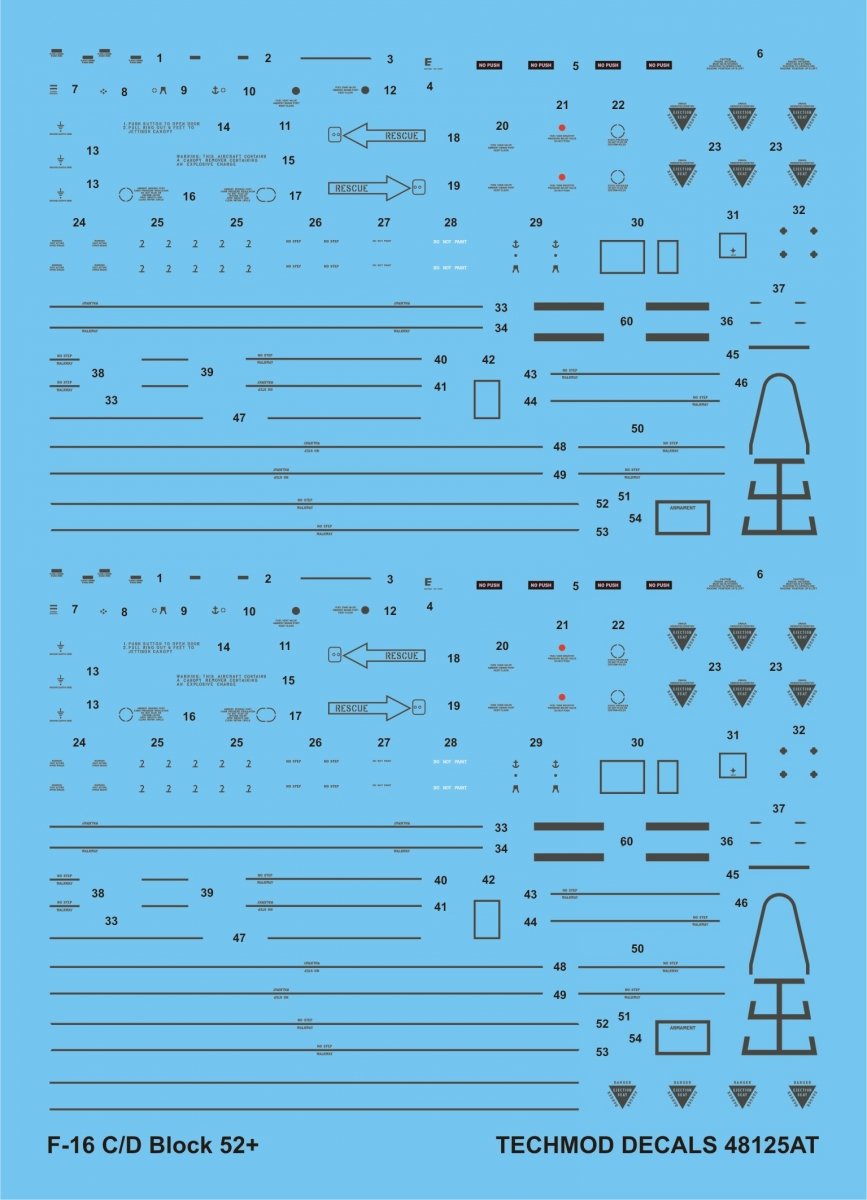 Techmod 48125 F-16 C/D Stencils 1/48 – Bild 2