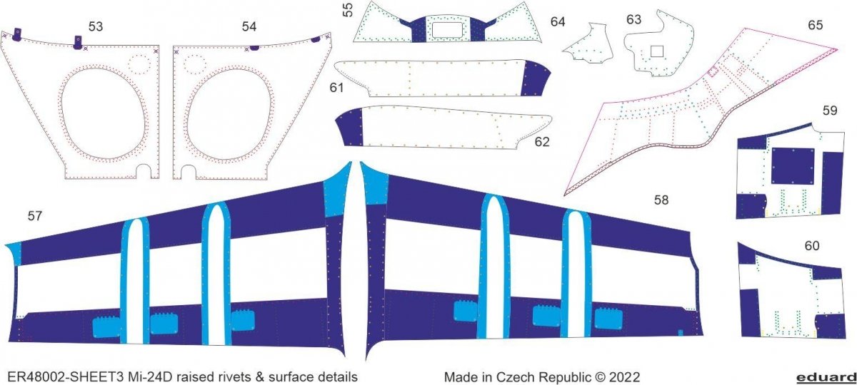 Eduard ER48002 Mi-24D raised rivets &amp;amp; surface details Zvezda 1/48 – Bild 2