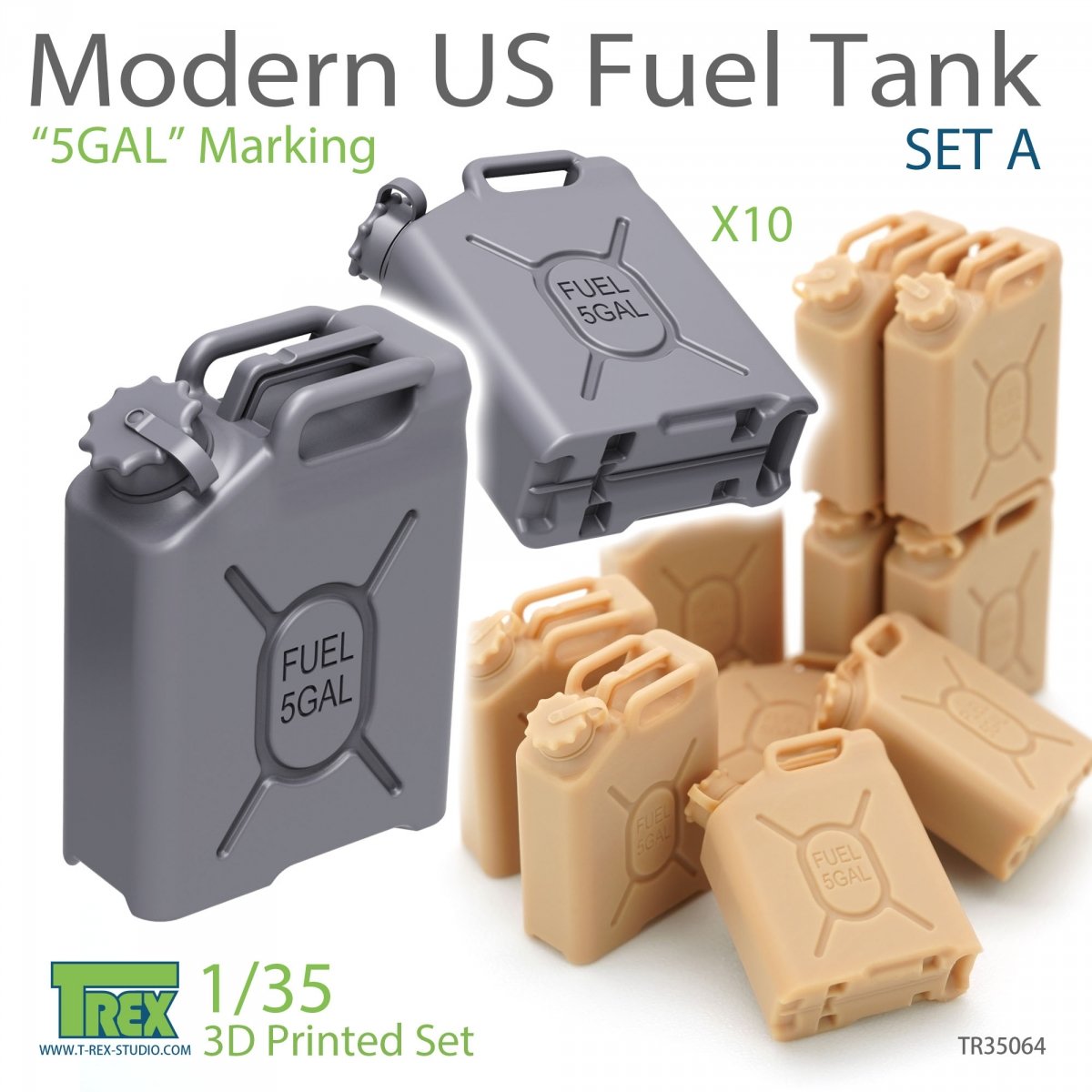 T-Rex Studio TR35064 Modern US Fuel Tank Set A &amp;quot;5GAL&amp;quot;Marking 1/35