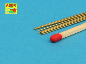 Aber BR05 Brass round rods 0.5mm length 250mm x 8 pcs – image 2
