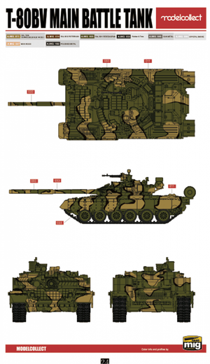 Modelcollect UA72193 Soviet T-80 Main Battle Tank 1970S-1990S N in1 1/72 – immagine 24