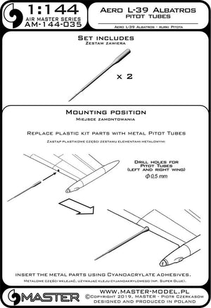 Master AM-144-035 Aero L-39 Albatros - Tubes de Pitot 1/144 – image 3