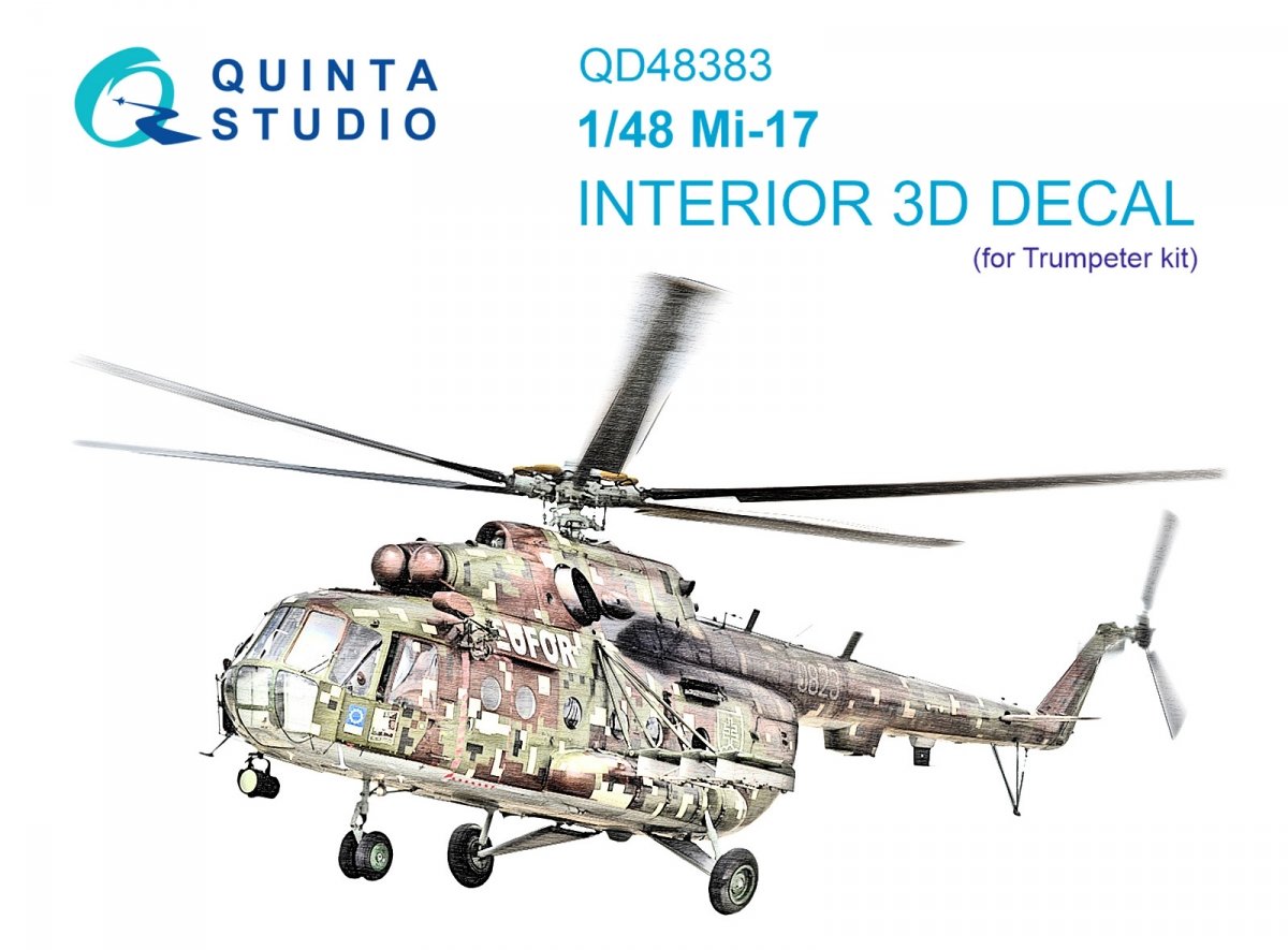 Quinta Studio QD48383 Mi-17 3D-Printed &amp; colored Interior on decal paper (Trumpeter) 1/48