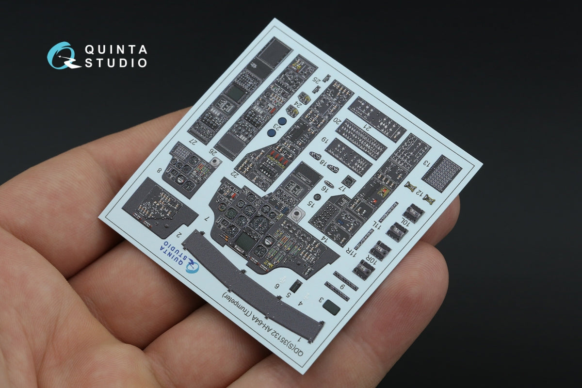 Quinta Studio QD35132 AH-64A 3D-Printed coloured Interior on decal paper (Trumpeter) 1/35 – Bild 7