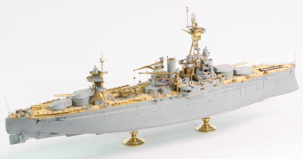Pontos 35023FB USS BB-34 New York 1944 Detail-up set (w/Teak Blue Deck, Barrels, Resin, PE) – image 3