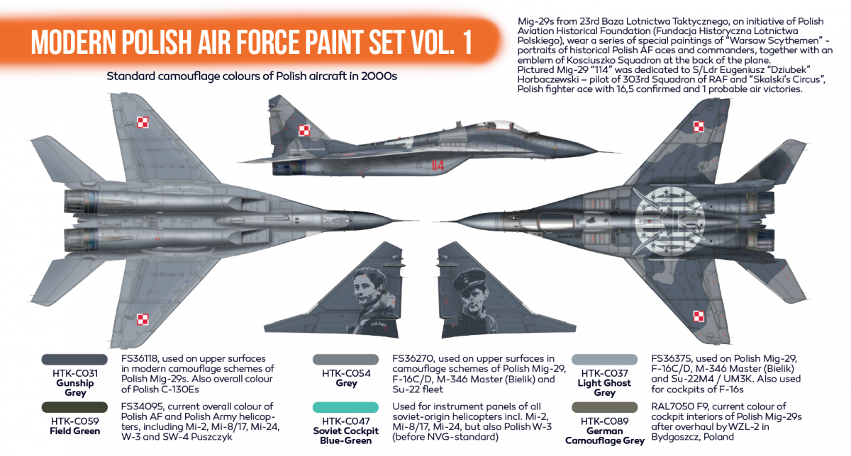 Hataka HTK-CS17 ORANGE LINE – Coffret de peinture moderne pour l&amp;#39;armée de l&amp;#39;air polonaise, vol. 1, 6 x 17 ml – image 3