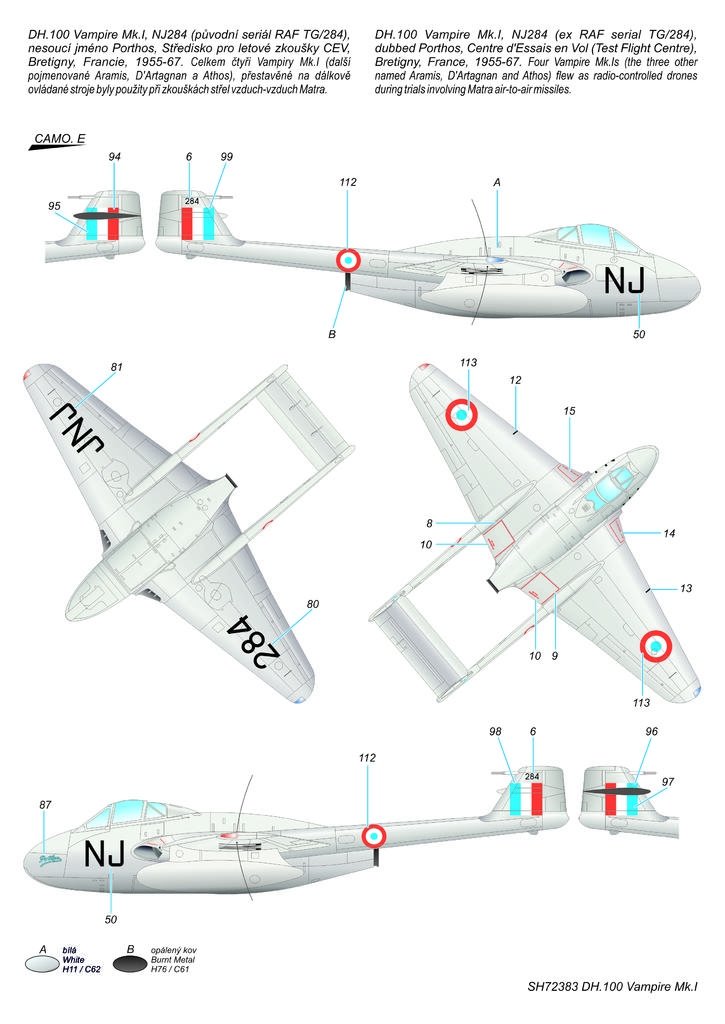 Special Hobby 72383 DH.100 Vampire Mk. I &amp;#39;RAF, RAAF and Armée de l&amp;#39;Air&amp;#39; 1/72 – immagine 4