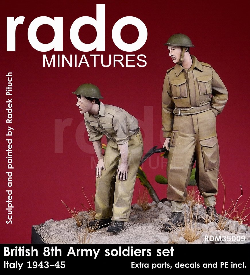 RADO Miniatures RDM35009 British 8. Army Italy 1943-45 Decals, PE &amp;amp; extra parts included 1/35