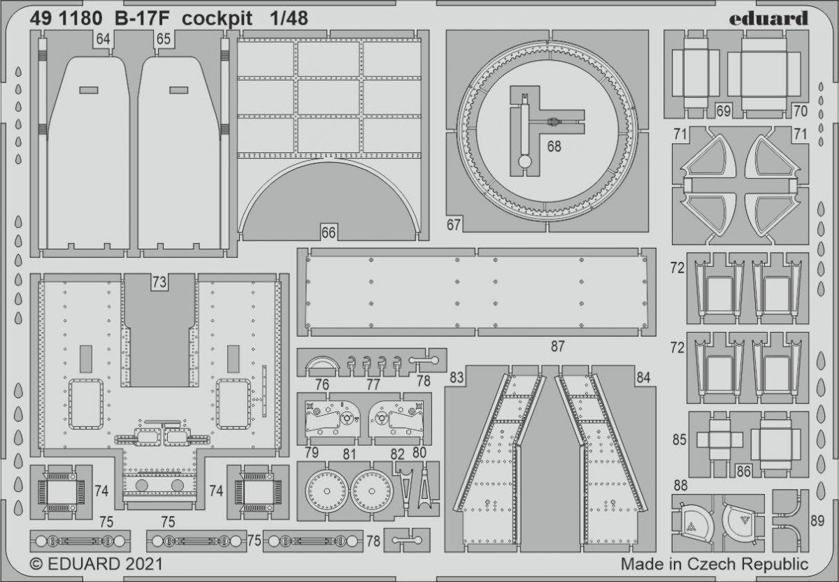 Eduard 491180 B-17F cockpit HKM 1/48