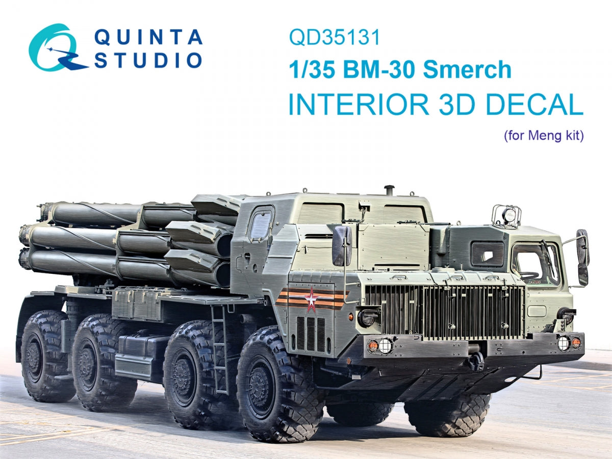 Quinta Studio QD35131 BM-30 Smerch 3D-Printed &amp;amp; colored Interior on decal paper (Meng) 1/35