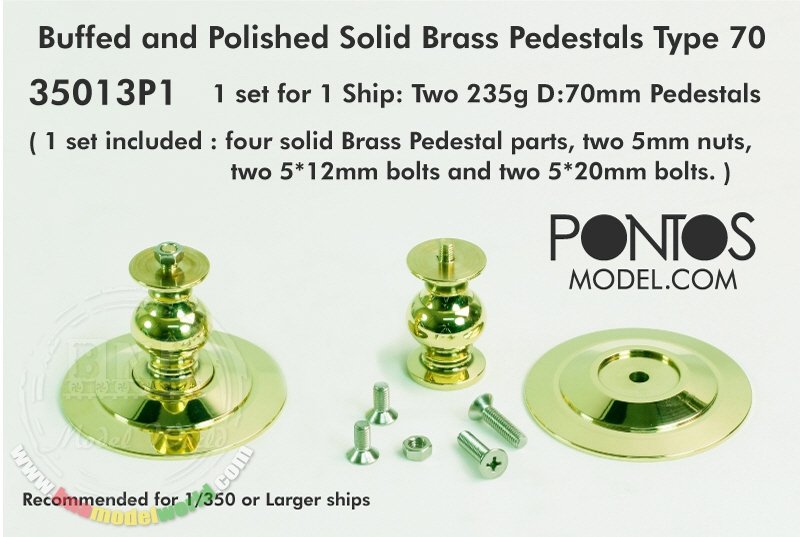Pontos 35013P1 Buffed and Polished Solid Brass Pedestals Type 70 for Ship models – Bild 2