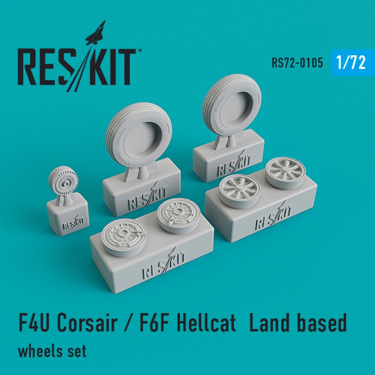 RESKIT RS72-0105 F4U &amp;quot;CORSAIR&amp;quot;/F6F &amp;quot;HELLCAT&amp;quot; LAND BASED WHEELS SET 1/72