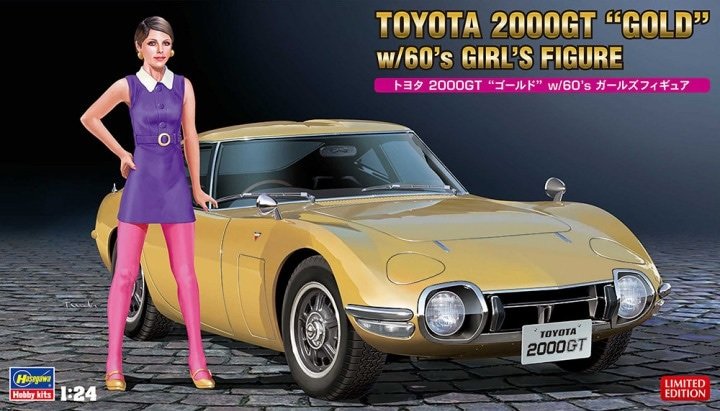 Hasegawa SP533 Toyota 2000GT &amp;quot;Gold&amp;quot; w / 60&amp;#39;s Girl&amp;#39;s Figure 1/24