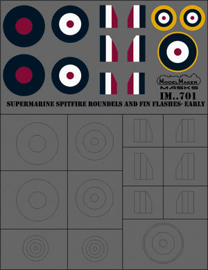 ModelMaker Decals IM48701 Supermarine Spitfire roundels and fin flashes - EARLY 1/48 – Bild 3