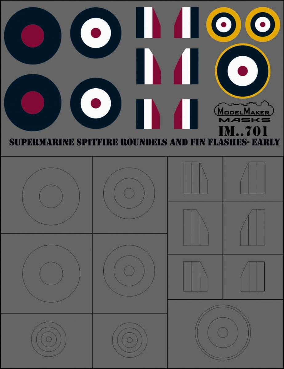 ModelMaker Decals IM48701 Supermarine Spitfire roundels and fin flashes - EARLY 1/48 – Bild 3
