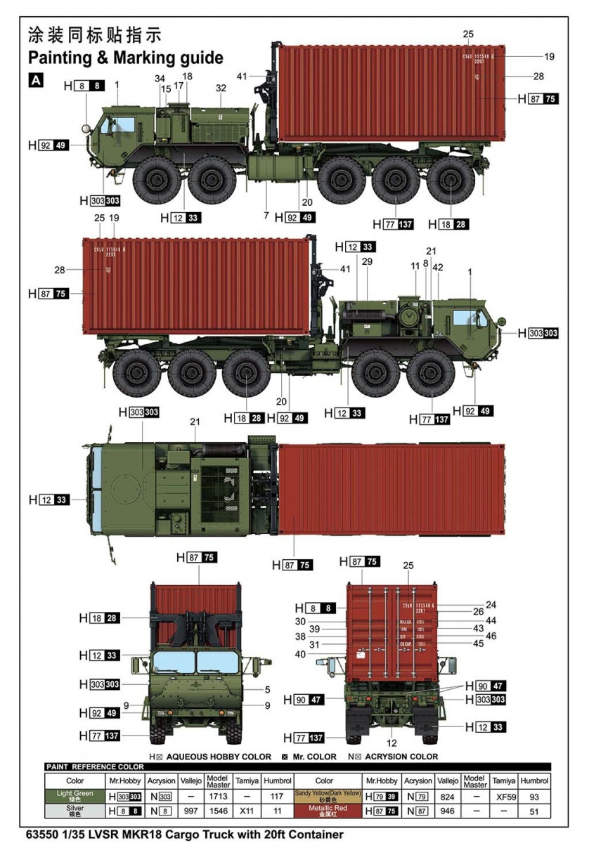 Camion cargo I Love Kit 63550 LVSR MKR18 avec conteneur de 20 pieds, échelle 1/35 – image 3