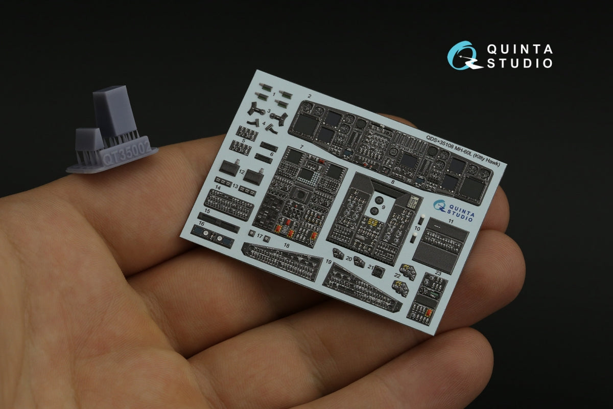 Quinta Studio QDS+35108 MH-60L 3D-Printed &amp;amp; coloured Interior on decal paper (Kitty Hawk) (with 3D-printed resin parts) (small version) 1/35 – Bild 3