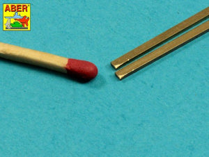 Aber KR-15 Kwadratowe pręty mosiężne 1,5 mm długość 245mm x 2 szt. / Brass square rods 1,5 mm length 245mm x2 pcs. – Bild 2